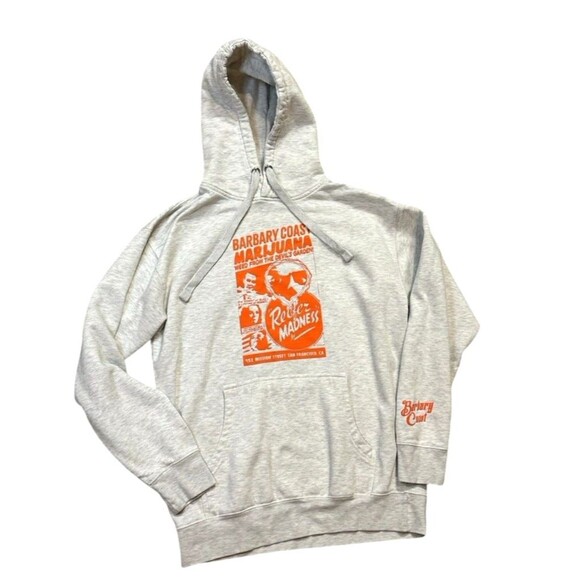 Reefer Madness Gray hoodie Orange Lettering L Barbary Coast San Francisco - Picture 3 of 10